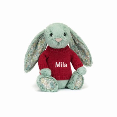 Jellycat Blossom Sage Bunny with Red Jumper Australia | 065318OSF